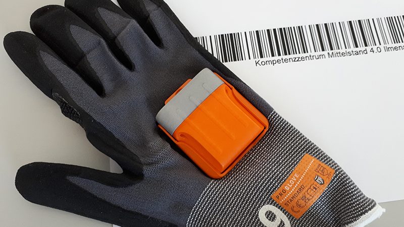 Handschuh mit integriertem Barcodeleser 20190422 Handschuh mit integriertem Barcodeleser