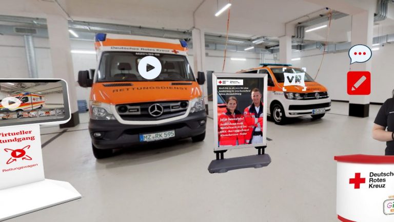 Beispiel eines virtuellen Showrooms des DRK