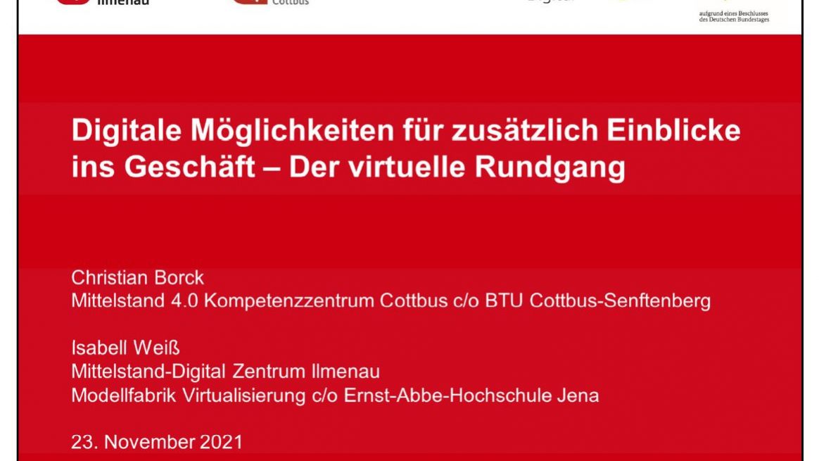 Veranstaltung Virtuelle Rundgänge