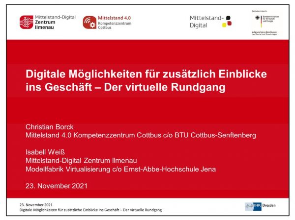 Veranstaltung Virtuelle Rundgänge