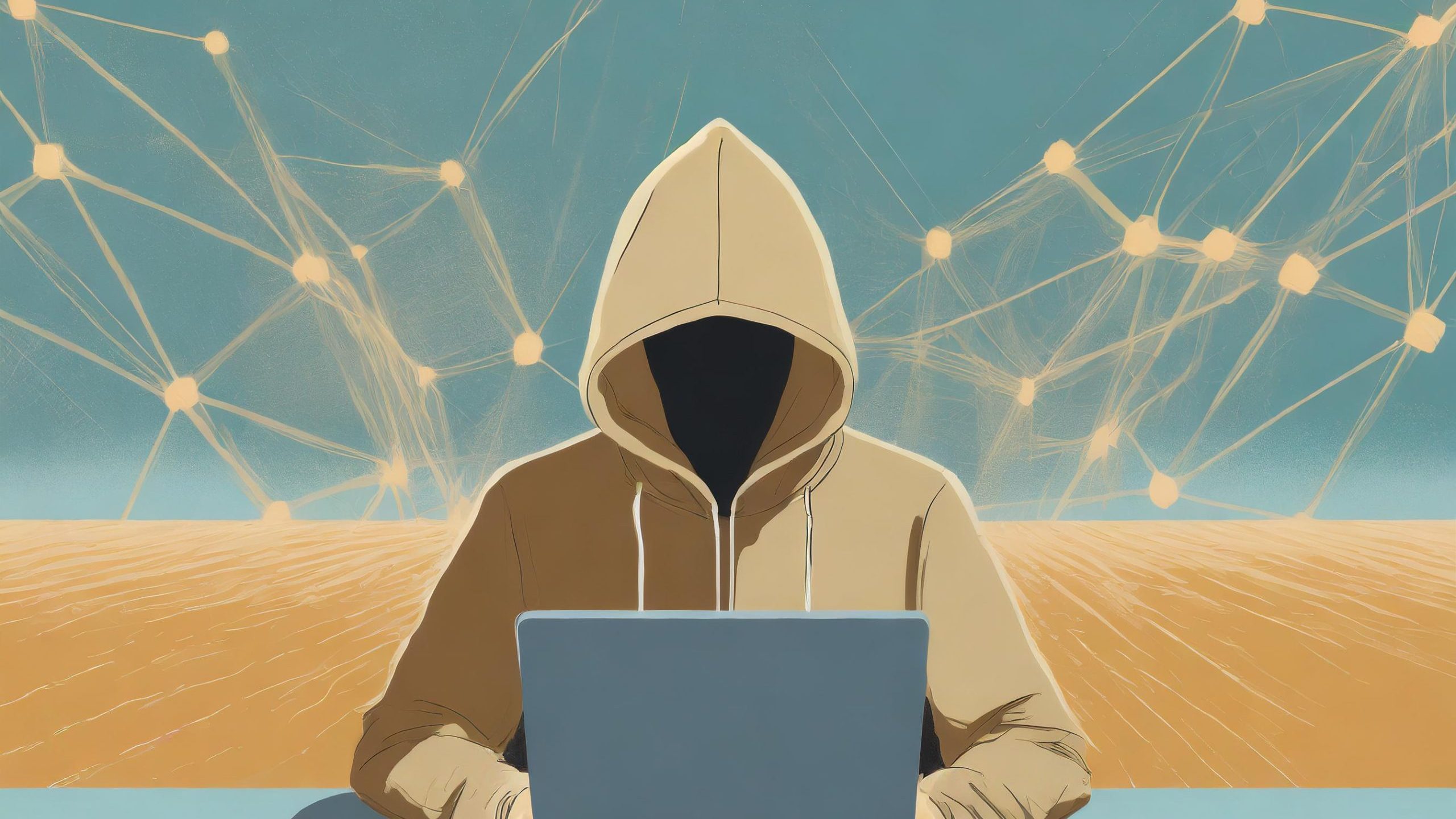 Firefly Ein Netzwerk ist im Hintergrund zu sehen, davor eine Person mit einer Kapuze, die tief ins G (1)