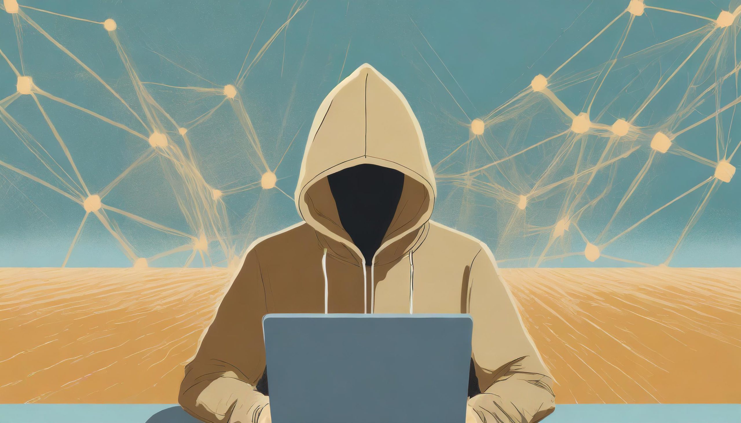 Firefly Ein Netzwerk ist im Hintergrund zu sehen, davor eine Person mit einer Kapuze, die tief ins G (1)