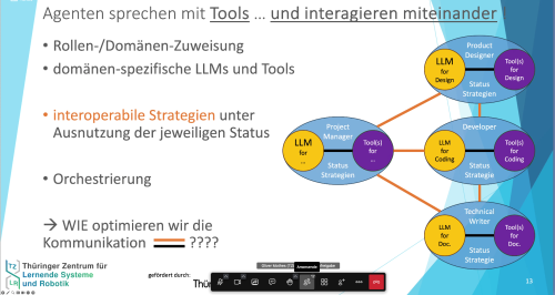 Screenshot aus dem Webinar KI-Stammtisch: MCP als Brücke zwischen LLM-Agenten und Tools