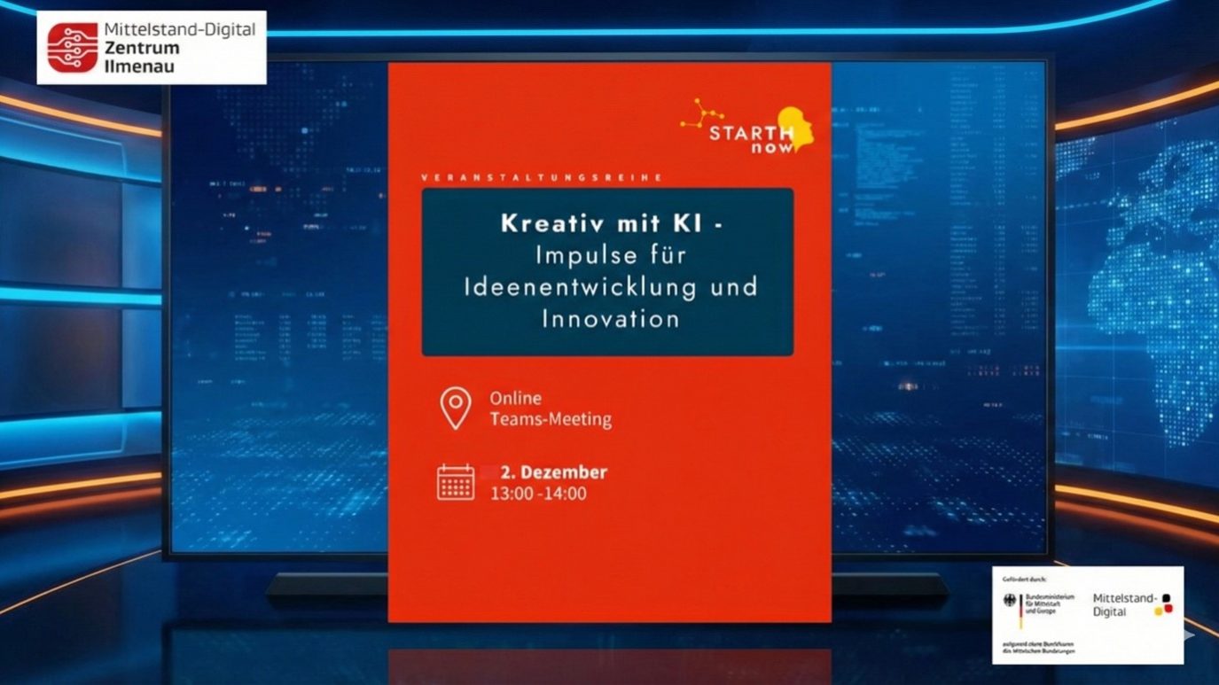 KI als kreativer Partner Screenshot der Titelfolie des Workshops