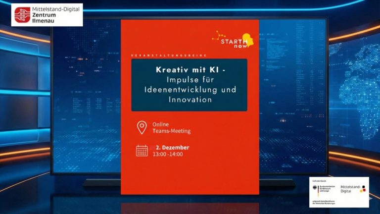KI als kreativer Partner Screenshot der Titelfolie des Workshops