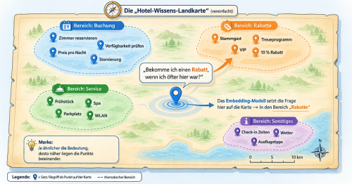 Analogie einer Vektordatenbank als Landkarte